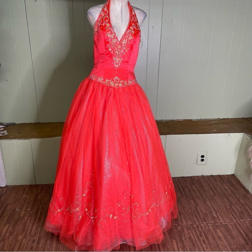 Tiffany Designs Princess Beaded Tulle Halter‎ Prom Quinceanera Gown 8